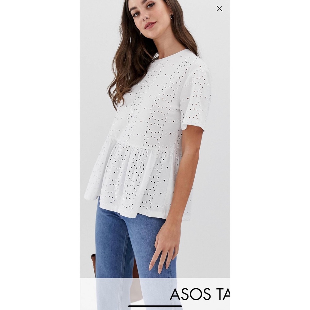 ASOS DESIGN Tall Smock Top in Broidery